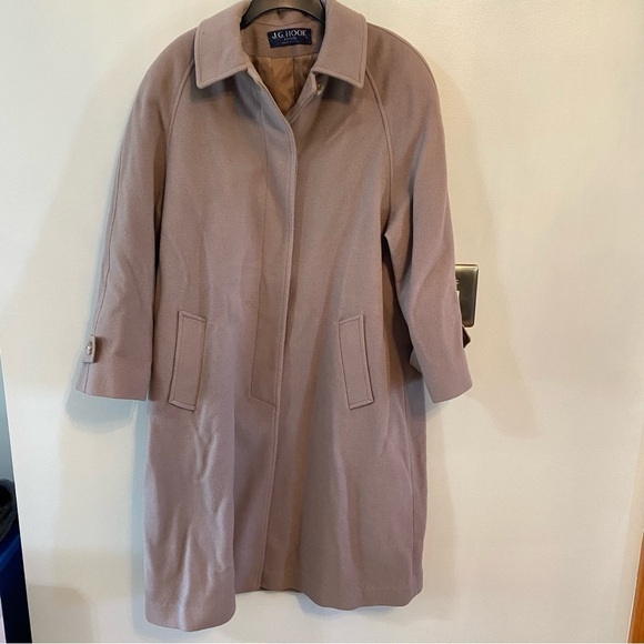 J.G. Hooks tan long wool trench coat size 16 - Picture 1 of 10